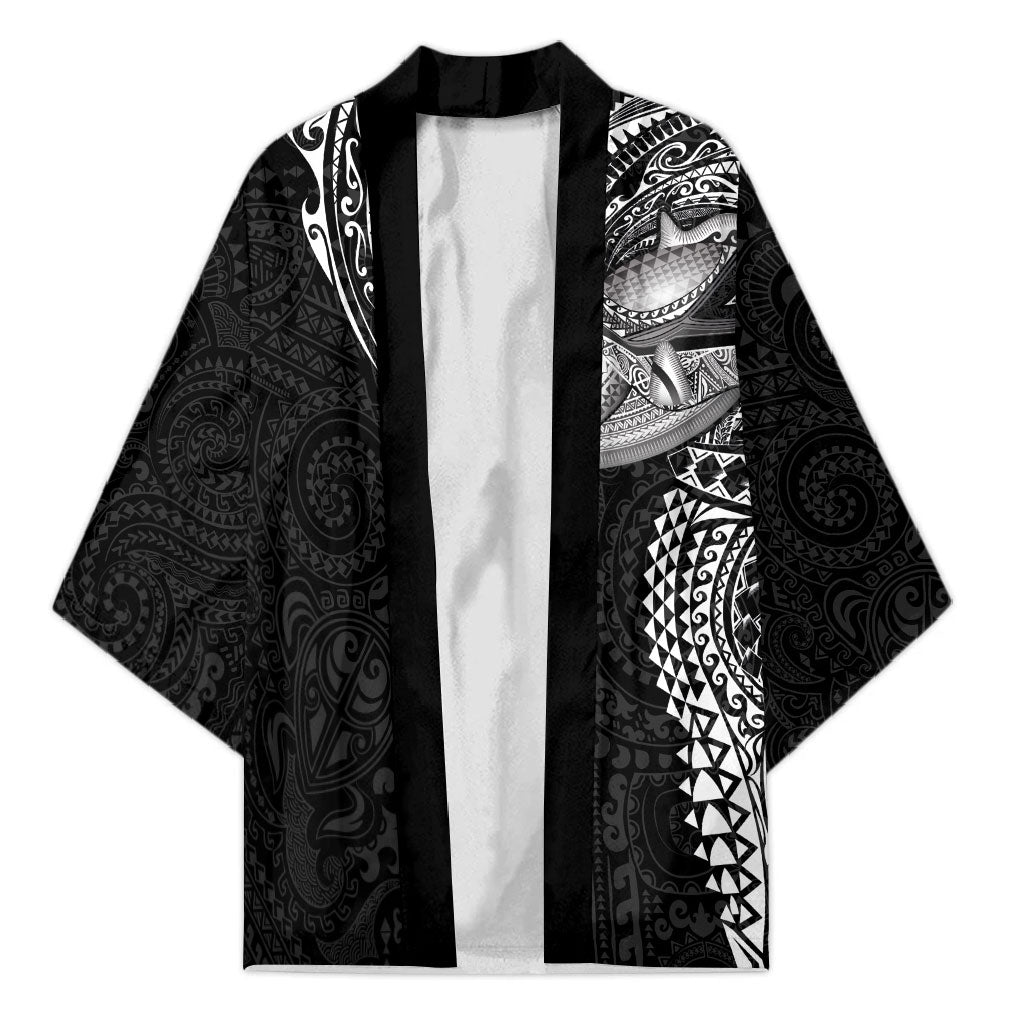 Hawaiian Humuhumu Tribal Tattoo Kimono Polynesian Kakau Black Color LT03 Unisex Black - Polynesian Pride
