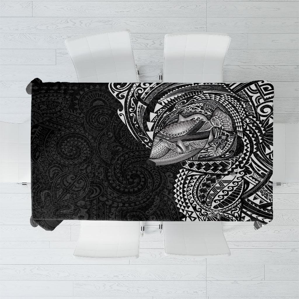 Hawaiian Humuhumu Tribal Tattoo Tablecloth Polynesian Kakau Black Color LT03 Black - Polynesian Pride