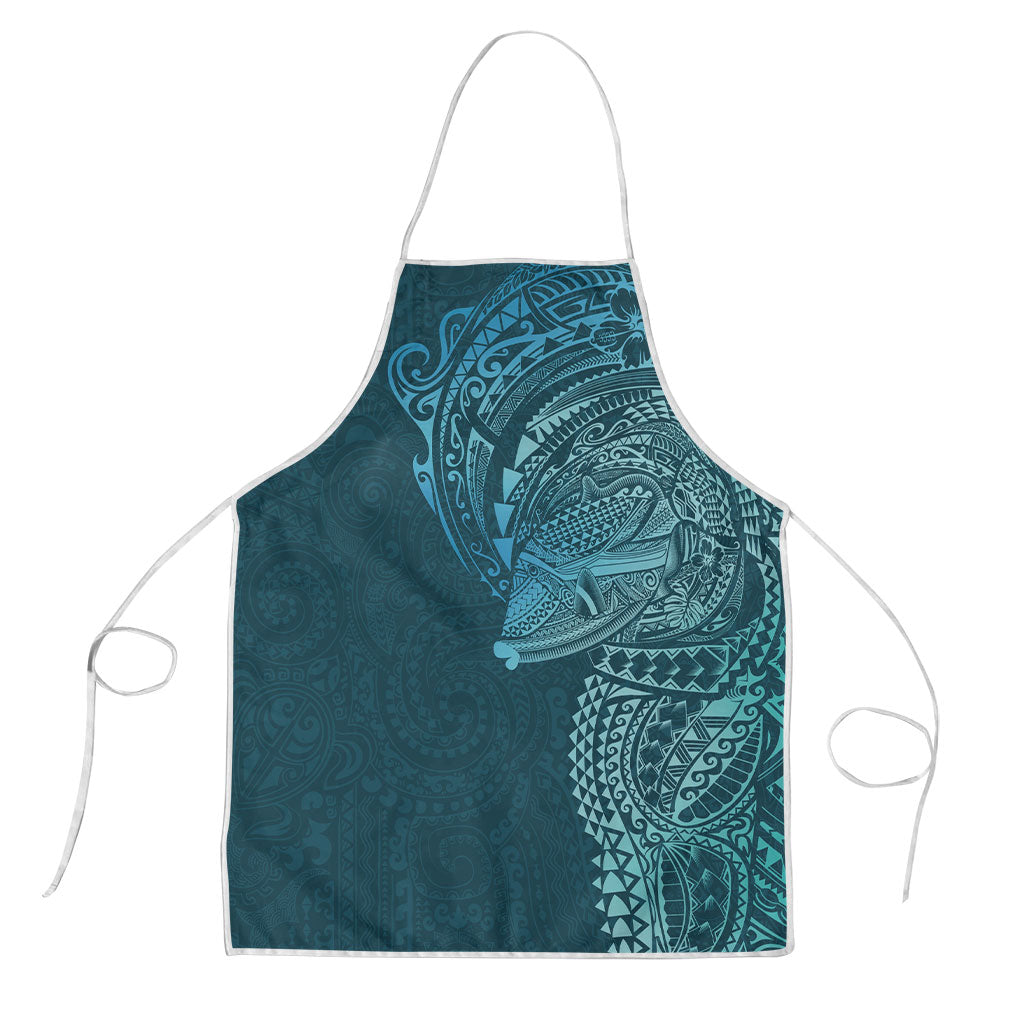 Hawaiian Humuhumu Tribal Tattoo Apron Polynesian Kakau Ocean Color