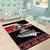 New Zealand Meri Kirihimete Area Rug Christmas Tui Bird and Kea Bird - Haka Santa with Maori Koru Art Pattern