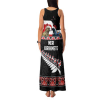 New Zealand Meri Kirihimete Family Matching Tank Maxi Dress and Hawaiian Shirt Christmas Tui Bird and Kea Bird - Haka Santa with Maori Koru Art Pattern LT03 - Polynesian Pride