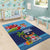 Fiji Marau na Kerisimasi Area Rug Christmas Collared Lory - Fiji Emblems and Xmas Palm Tree Tapa Art Pattern