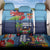 Fiji Marau na Kerisimasi Back Car Seat Cover Christmas Collared Lory - Fiji Emblems and Xmas Palm Tree Tapa Art Pattern