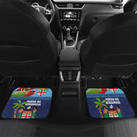 Fiji Marau na Kerisimasi Car Mats Christmas Collared Lory - Fiji Emblems and Xmas Palm Tree Tapa Art Pattern