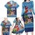 Fiji Marau na Kerisimasi Family Matching Long Sleeve Bodycon Dress and Hawaiian Shirt Christmas Collared Lory - Fiji Emblems and Xmas Palm Tree Tapa Art Pattern