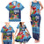 Fiji Marau na Kerisimasi Family Matching Tank Maxi Dress and Hawaiian Shirt Christmas Collared Lory - Fiji Emblems and Xmas Palm Tree Tapa Art Pattern