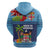 Fiji Marau na Kerisimasi Hoodie Christmas Collared Lory - Fiji Emblems and Xmas Palm Tree Tapa Art Pattern