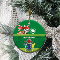 Cook Islands Meri Kiritimiti Ceramic Ornament Christmas Turtle - Cooks Islands Emblems and Polynesian Art Pattern LT03 - Polynesian Pride