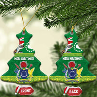 Cook Islands Meri Kiritimiti Ceramic Ornament Christmas Turtle - Cooks Islands Emblems and Polynesian Art Pattern LT03 Christmas Tree Green - Polynesian Pride