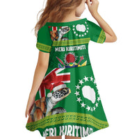 Cook Islands Meri Kiritimiti Family Matching Off Shoulder Short Dress and Hawaiian Shirt Christmas Turtle - Cooks Islands Emblems and Polynesian Art Pattern