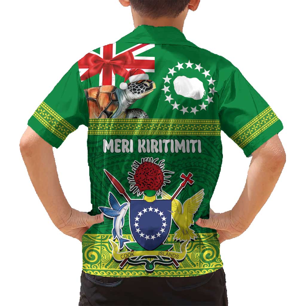 Cook Islands Meri Kiritimiti Family Matching Puletasi and Hawaiian Shirt Christmas Turtle - Cooks Islands Emblems and Polynesian Art Pattern LT03 - Polynesian Pride