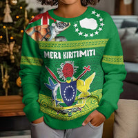 Cook Islands Meri Kiritimiti Kid Ugly Christmas Sweater Christmas Turtle - Cooks Islands Emblems and Polynesian Art Pattern LT03 - Polynesian Pride