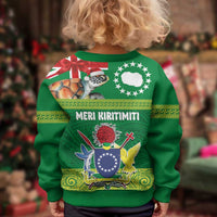 Cook Islands Meri Kiritimiti Kid Ugly Christmas Sweater Christmas Turtle - Cooks Islands Emblems and Polynesian Art Pattern LT03 - Polynesian Pride