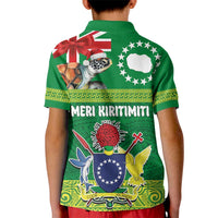 Cook Islands Meri Kiritimiti Kid Polo Shirt Christmas Turtle - Cooks Islands Emblems and Polynesian Art Pattern LT03 - Polynesian Pride