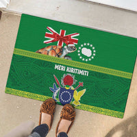 Cook Islands Meri Kiritimiti Rubber Doormat Christmas Turtle - Cooks Islands Emblems and Polynesian Art Pattern LT03 - Polynesian Pride
