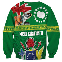 Cook Islands Meri Kiritimiti Sweatshirt Christmas Turtle - Cooks Islands Emblems and Polynesian Art Pattern LT03 - Polynesian Pride