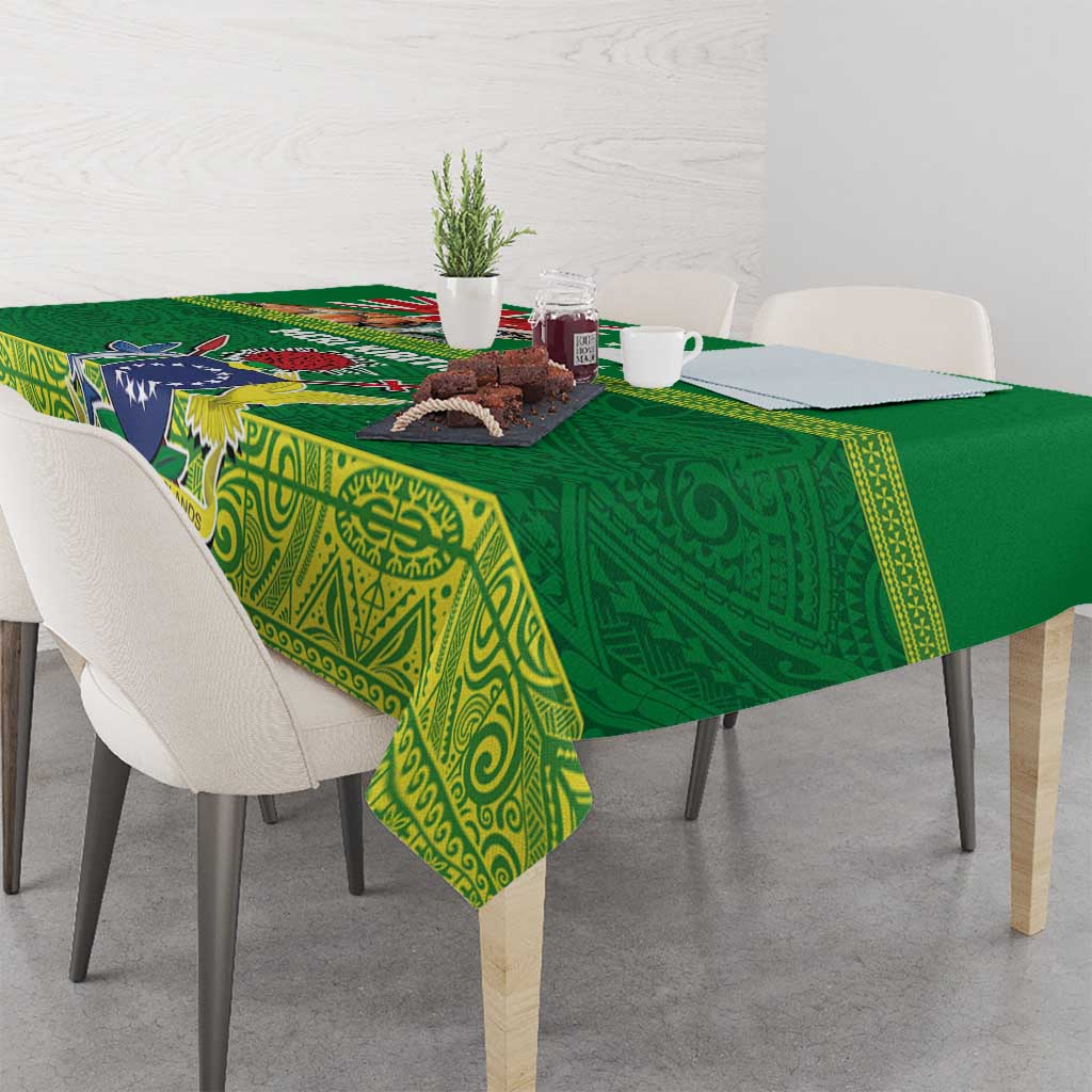 Cook Islands Meri Kiritimiti Tablecloth Christmas Turtle - Cooks Islands Emblems and Polynesian Art Pattern LT03 - Polynesian Pride