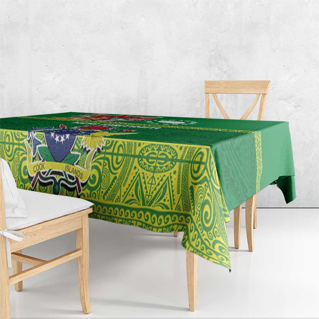 Cook Islands Meri Kiritimiti Tablecloth Christmas Turtle - Cooks Islands Emblems and Polynesian Art Pattern LT03 - Polynesian Pride