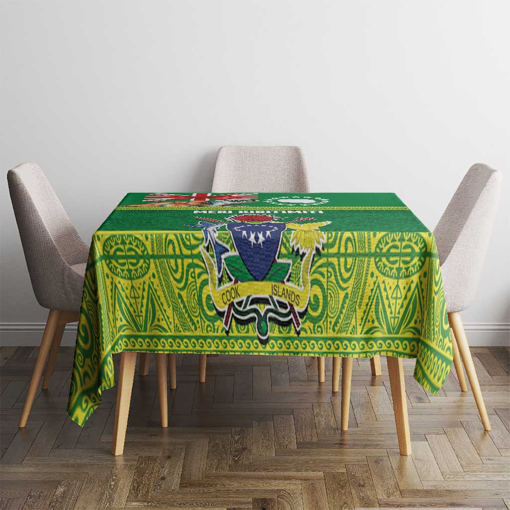 Cook Islands Meri Kiritimiti Tablecloth Christmas Turtle - Cooks Islands Emblems and Polynesian Art Pattern LT03 - Polynesian Pride