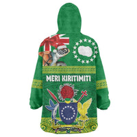 Cook Islands Meri Kiritimiti Wearable Blanket Hoodie Christmas Turtle - Cooks Islands Emblems and Polynesian Art Pattern