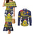 Niue Monuina e Kilisimasi Couples Matching Mermaid Dress and Long Sleeve Button Shirt Christmas Uga - Niue Map and Emblem with Hiapo Art Pattern