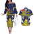 Niue Monuina e Kilisimasi Couples Matching Off The Shoulder Long Sleeve Dress and Hawaiian Shirt Christmas Uga - Niue Map and Emblem with Hiapo Art Pattern