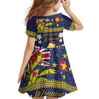 Niue Monuina e Kilisimasi Family Matching Off Shoulder Maxi Dress and Hawaiian Shirt Christmas Uga - Niue Map and Emblem with Hiapo Art Pattern LT03 - Polynesian Pride