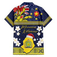 Niue Monuina e Kilisimasi Family Matching Off Shoulder Maxi Dress and Hawaiian Shirt Christmas Uga - Niue Map and Emblem with Hiapo Art Pattern LT03 - Polynesian Pride