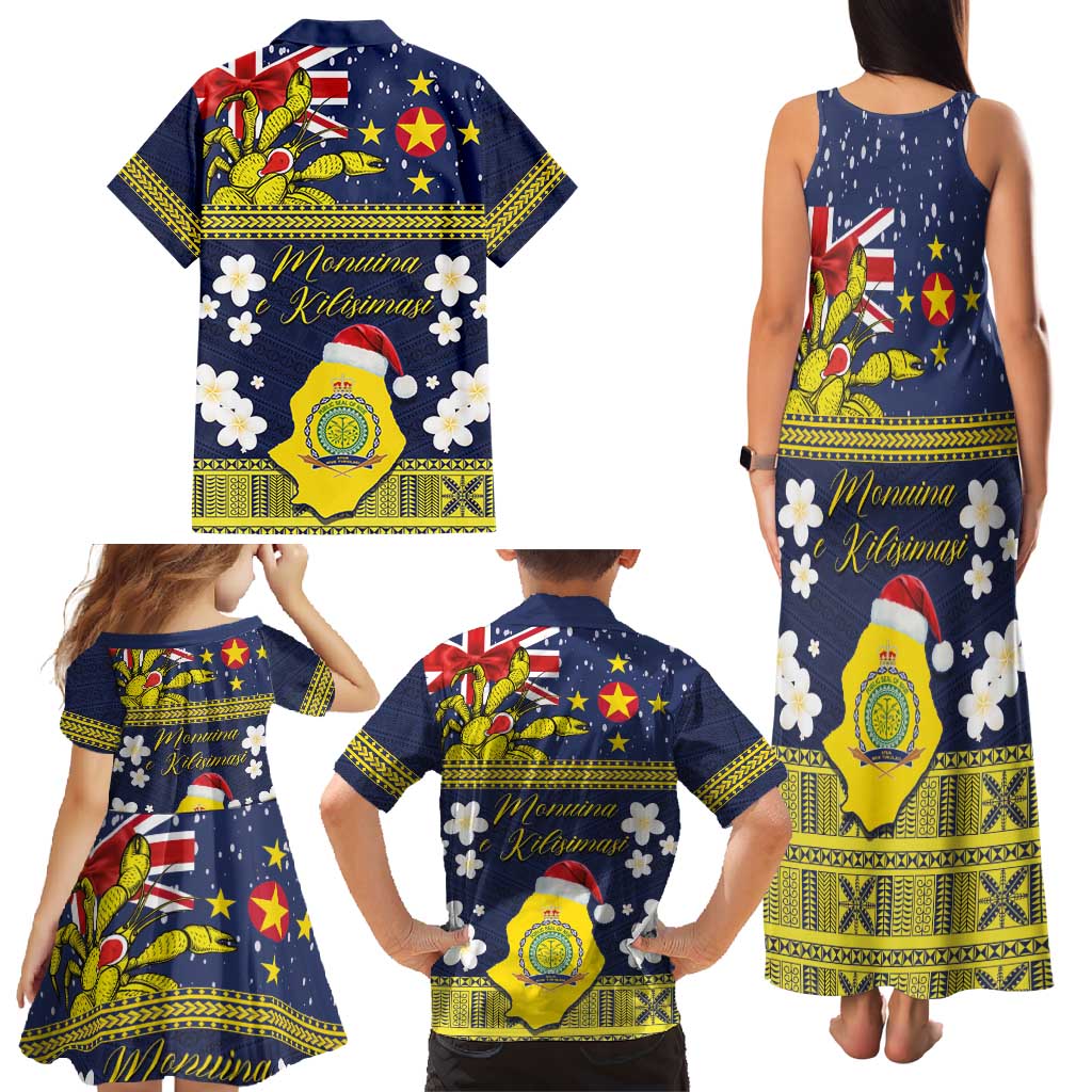 Niue Monuina e Kilisimasi Family Matching Tank Maxi Dress and Hawaiian Shirt Christmas Uga - Niue Map and Emblem with Hiapo Art Pattern LT03 - Polynesian Pride