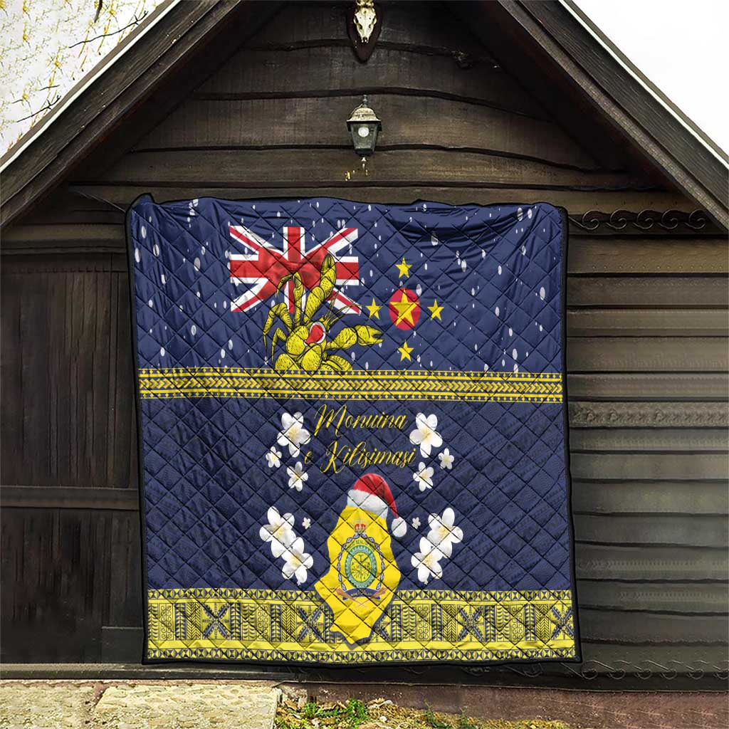 Niue Monuina e Kilisimasi Quilt Christmas Uga - Niue Map and Emblem with Hiapo Art Pattern