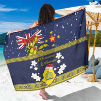 Niue Monuina e Kilisimasi Sarong Christmas Uga - Niue Map and Emblem with Hiapo Art Pattern