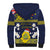 Niue Monuina e Kilisimasi Sherpa Hoodie Christmas Uga - Niue Map and Emblem with Hiapo Art Pattern