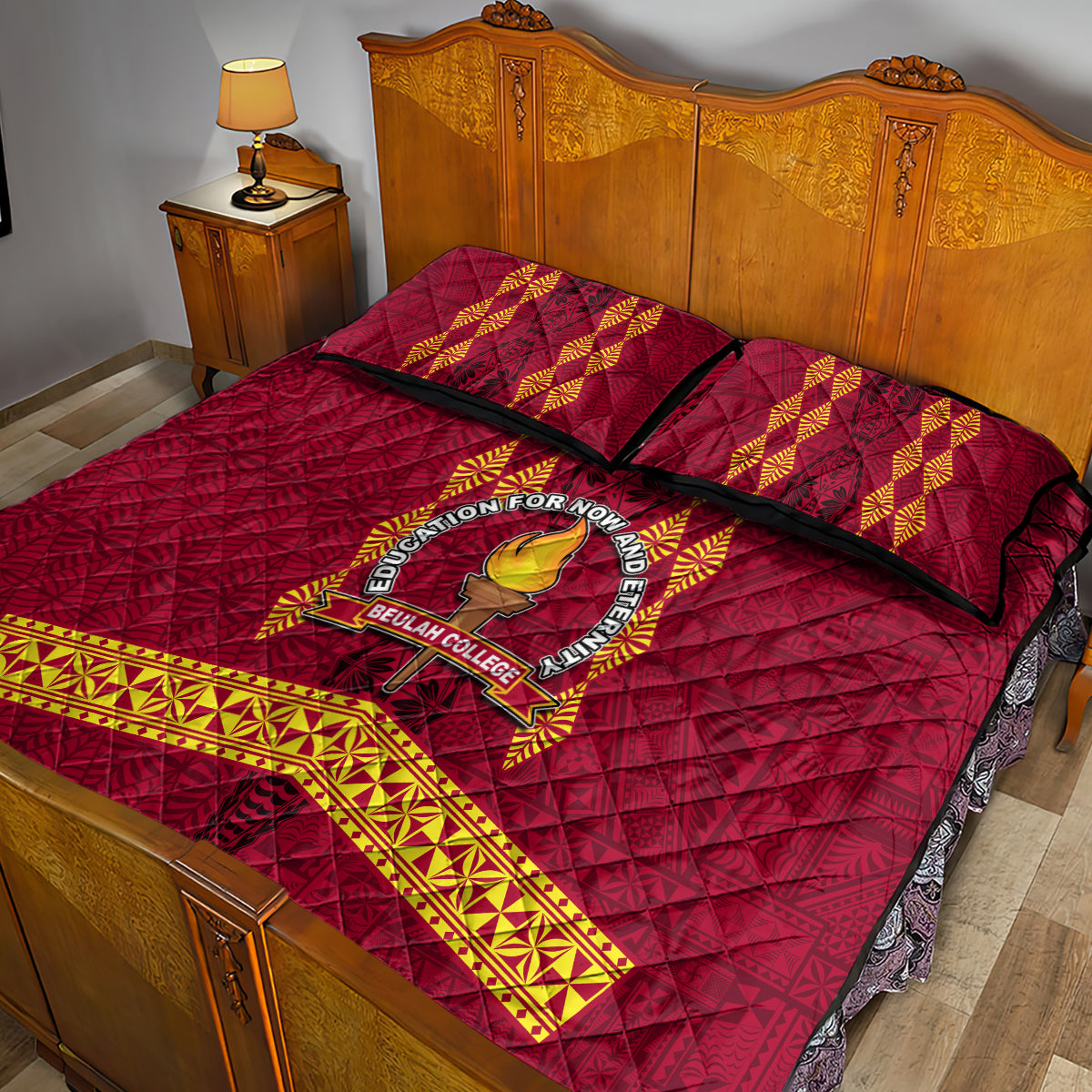 Tonga Beulah College Quilt Bed Set Ngatu and Polynesian Pattern LT03 - Polynesian Pride