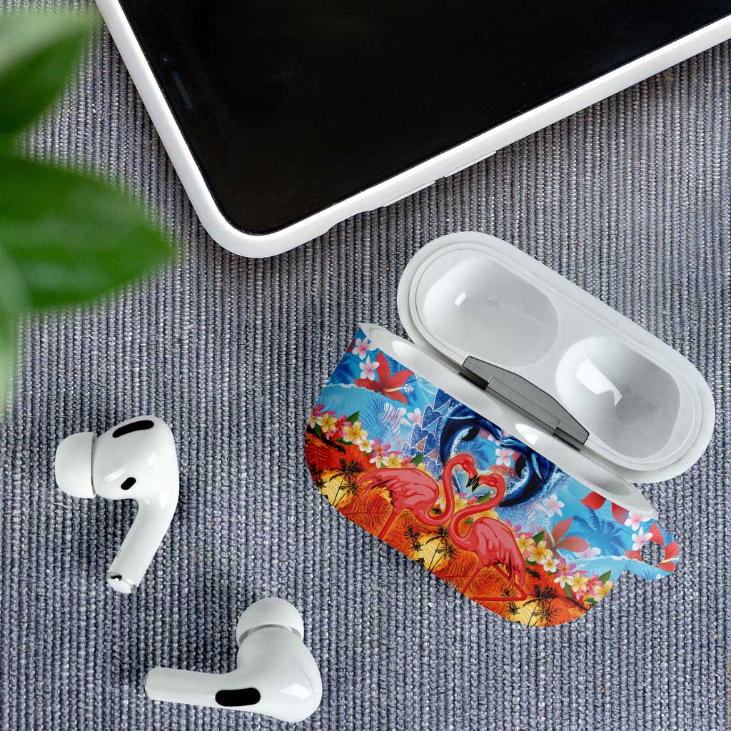 Hawaiian Love-Couple Dolphins and Flamingos AirPods Case - Polynesian Pride