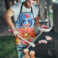 Hawaiian Love-Couple Dolphins and Flamingos Apron - Polynesian Pride