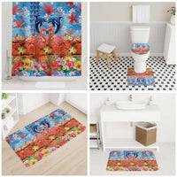 Hawaiian Love-Couple Dolphins and Flamingos Bathroom Set - Polynesian Pride