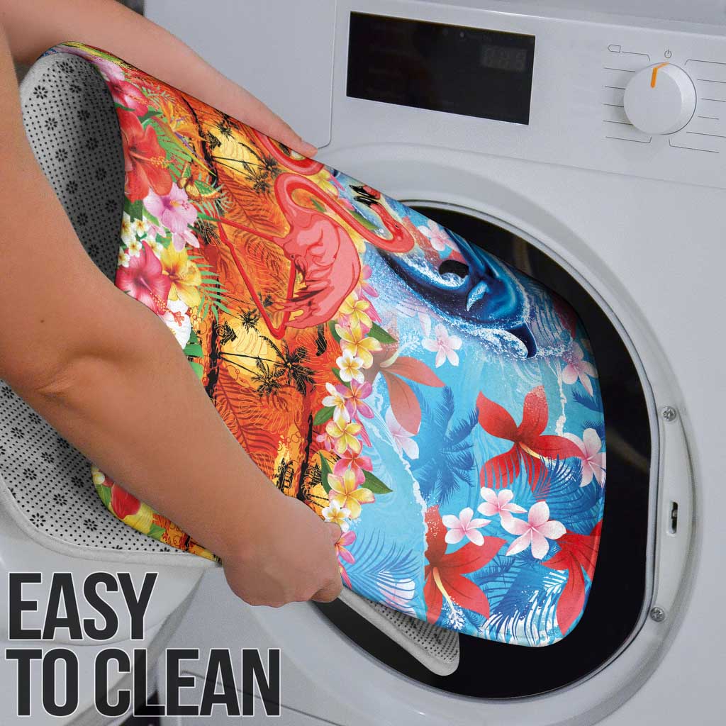 Hawaiian Love-Couple Dolphins and Flamingos Bathroom Set - Polynesian Pride