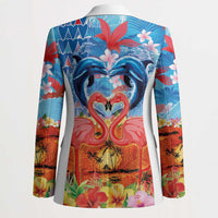 Hawaiian Love-Couple Dolphins and Flamingos Blazer - Polynesian Pride