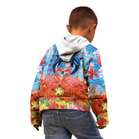 Hawaiian Love-Couple Dolphins and Flamingos Kid Hoodie - Polynesian Pride