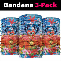 Hawaiian Love-Couple Dolphins and Flamingos Neck Gaiter - Polynesian Pride