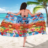 Hawaiian Love-Couple Dolphins and Flamingos Sarong - Polynesian Pride