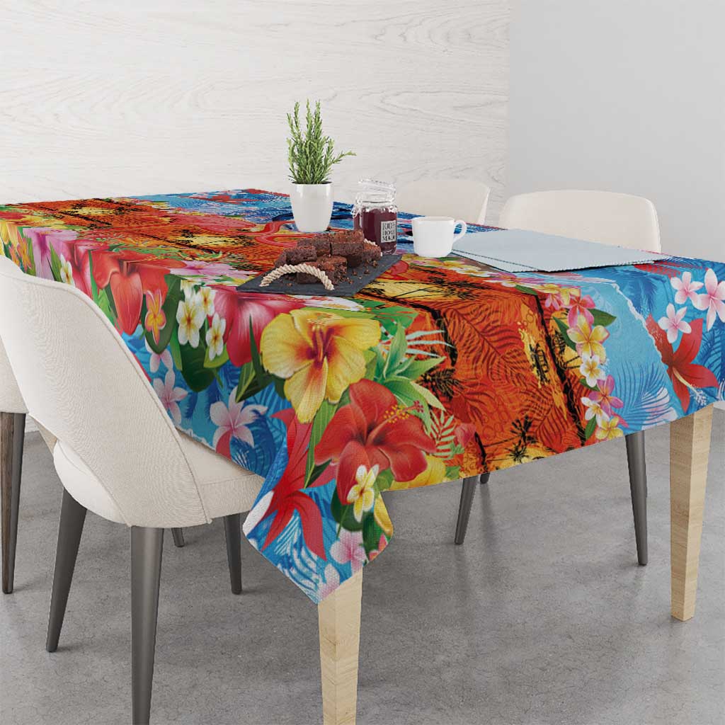 Hawaiian Love-Couple Dolphins and Flamingos Tablecloth - Polynesian Pride