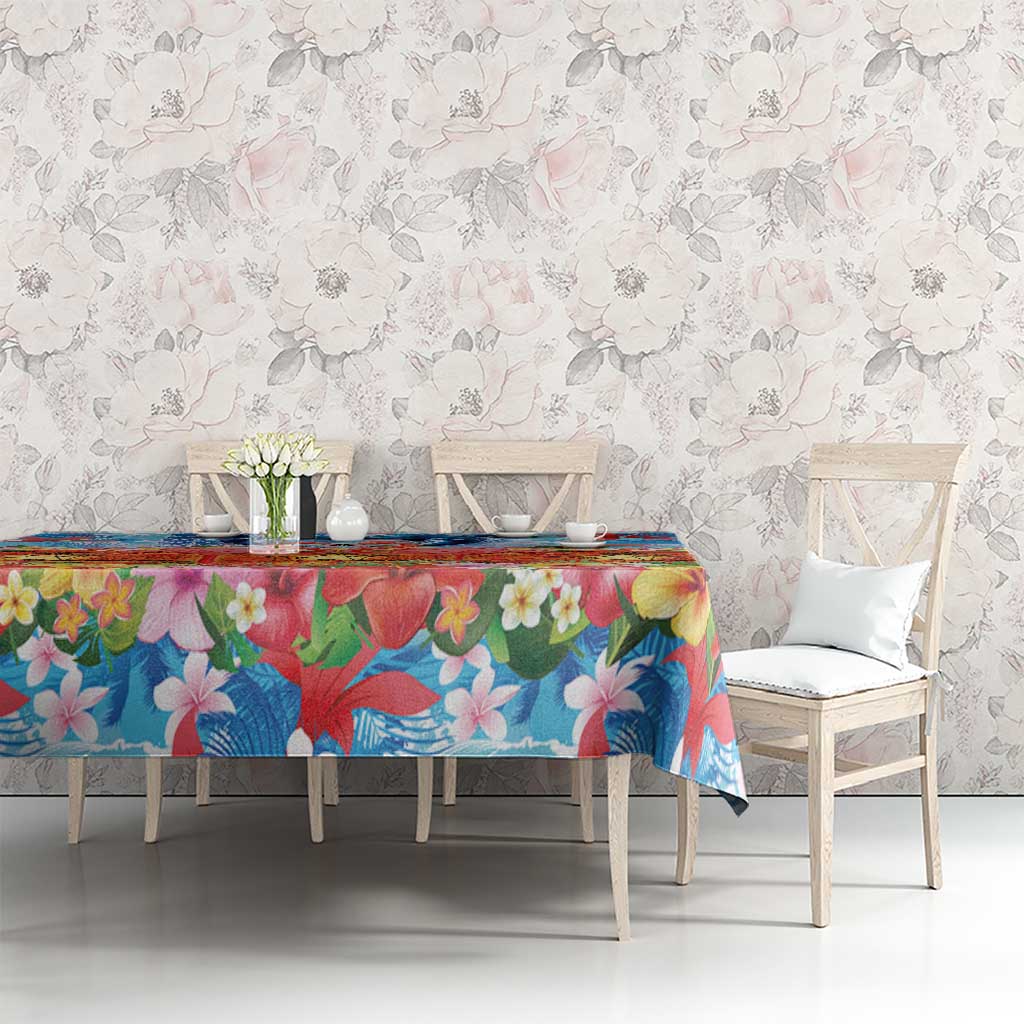 Hawaiian Love-Couple Dolphins and Flamingos Tablecloth - Polynesian Pride