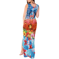 Hawaiian Love-Couple Dolphins and Flamingos Tank Maxi Dress - Polynesian Pride