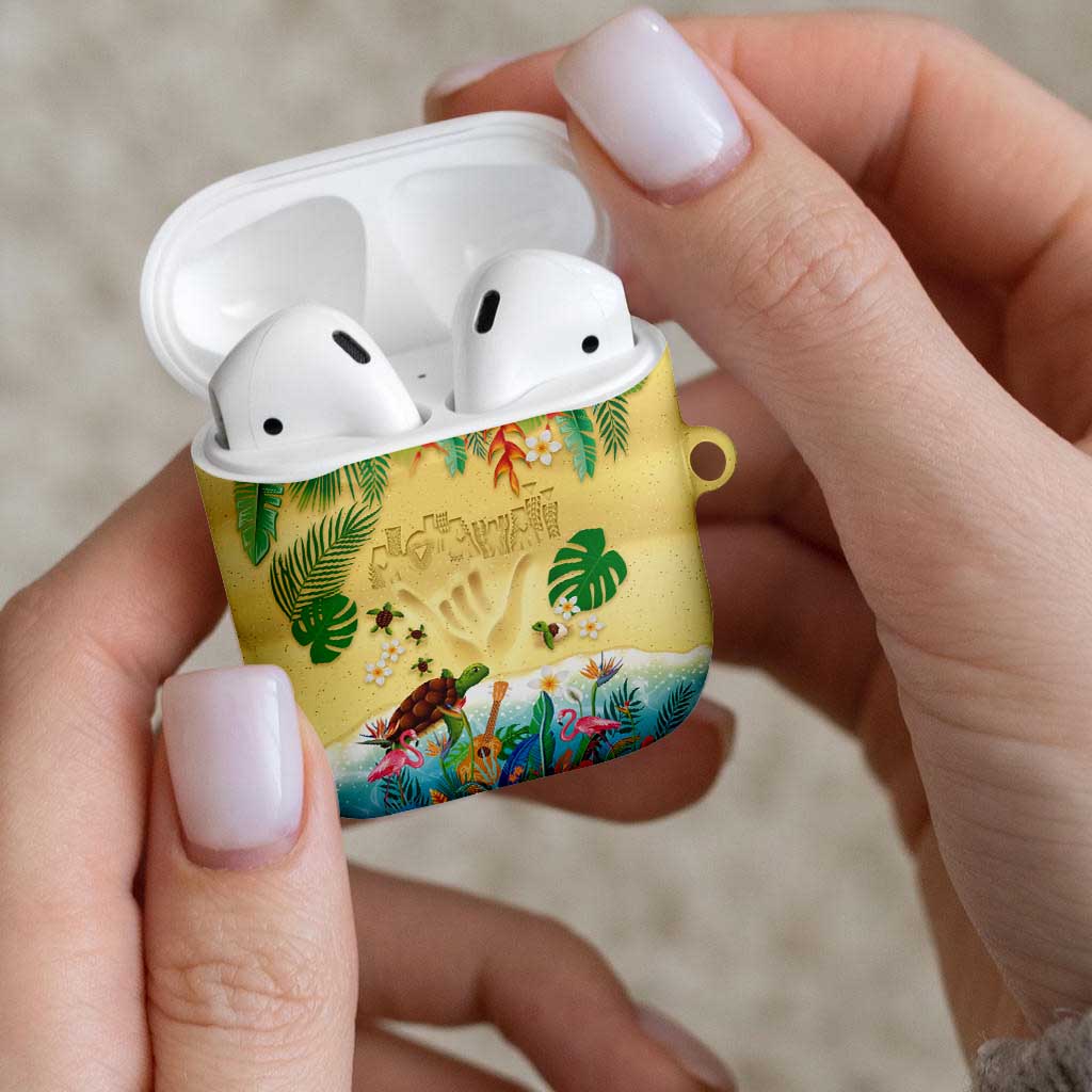 Hawaiian Alohawaii AirPods Case Tropical Plants and Animals on The Beach - Polynesian Pride