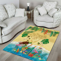 Hawaiian Alohawaii Area Rug Tropical Plants and Animals on The Beach - Polynesian Pride