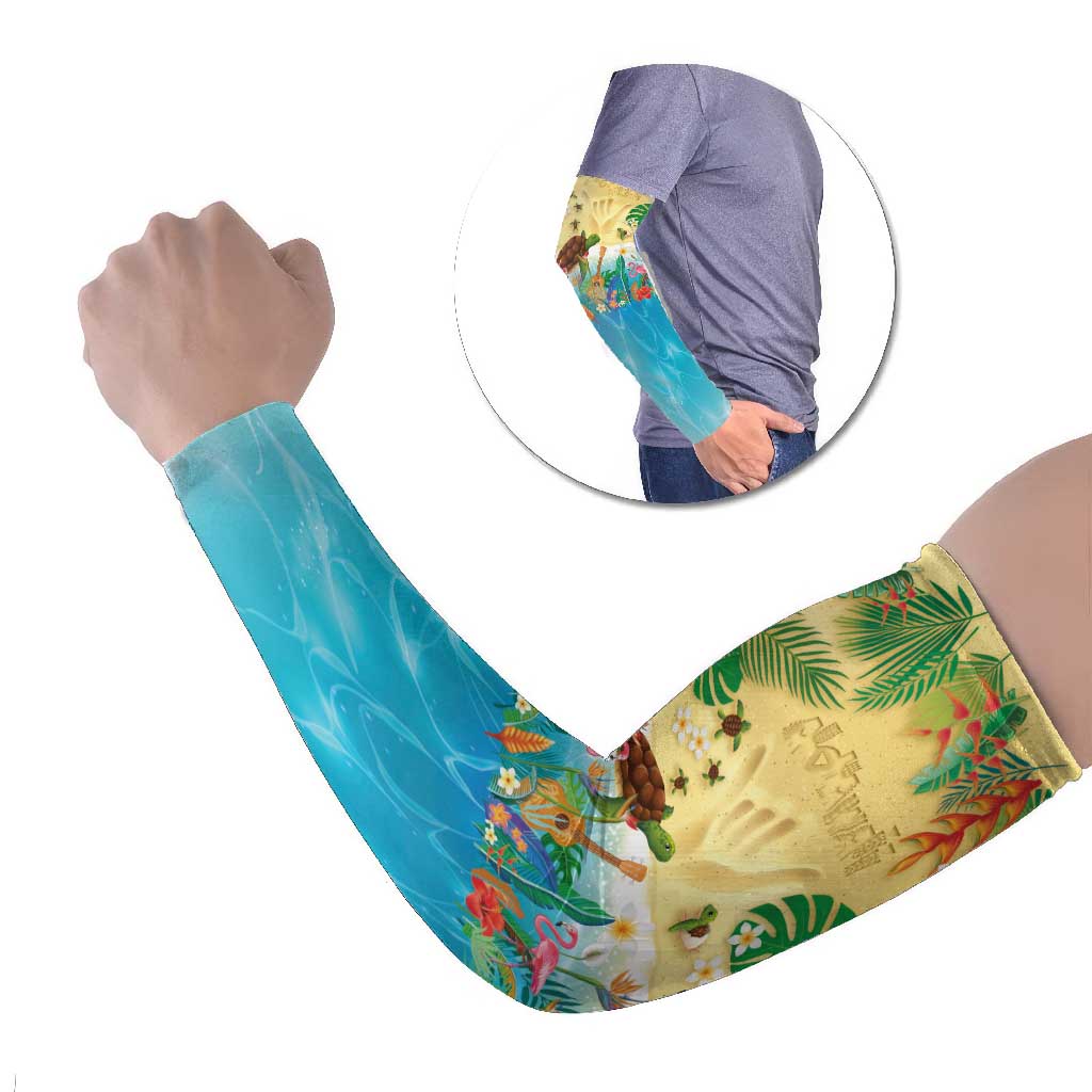 Hawaiian Alohawaii Arm Sleeves Tropical Plants and Animals on The Beach - Polynesian Pride