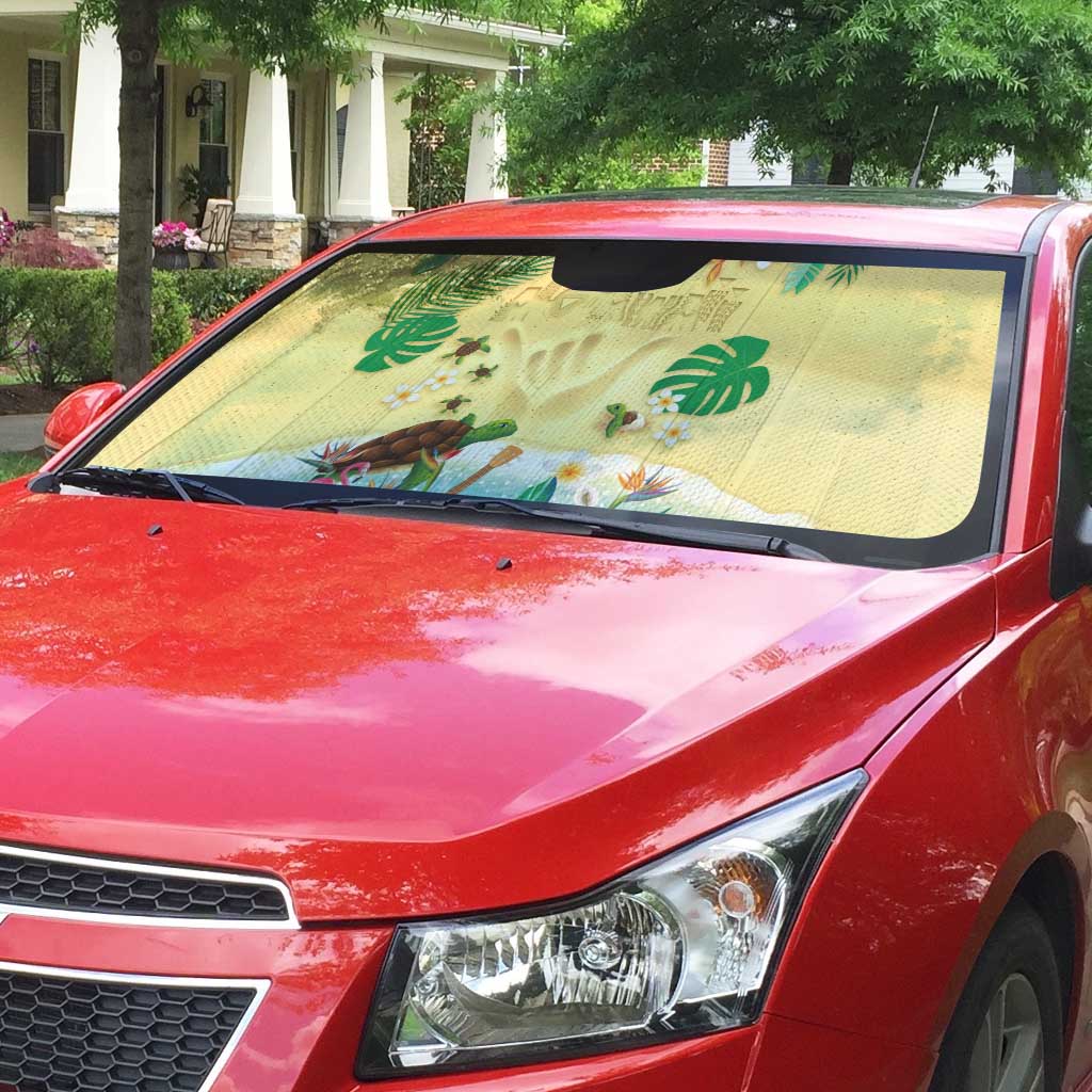 Hawaiian Alohawaii Auto Sun Shade Tropical Plants and Animals on The Beach - Polynesian Pride