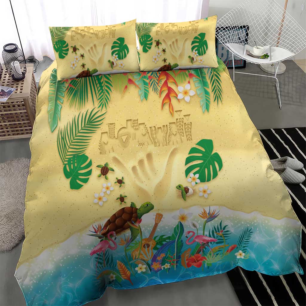 Hawaiian Alohawaii Bedding Set Tropical Plants and Animals on The Beach - Polynesian Pride