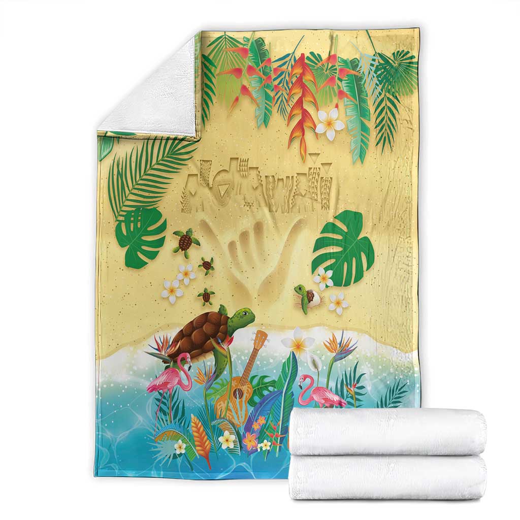 Hawaiian Alohawaii Blanket Tropical Plants and Animals on The Beach - Polynesian Pride
